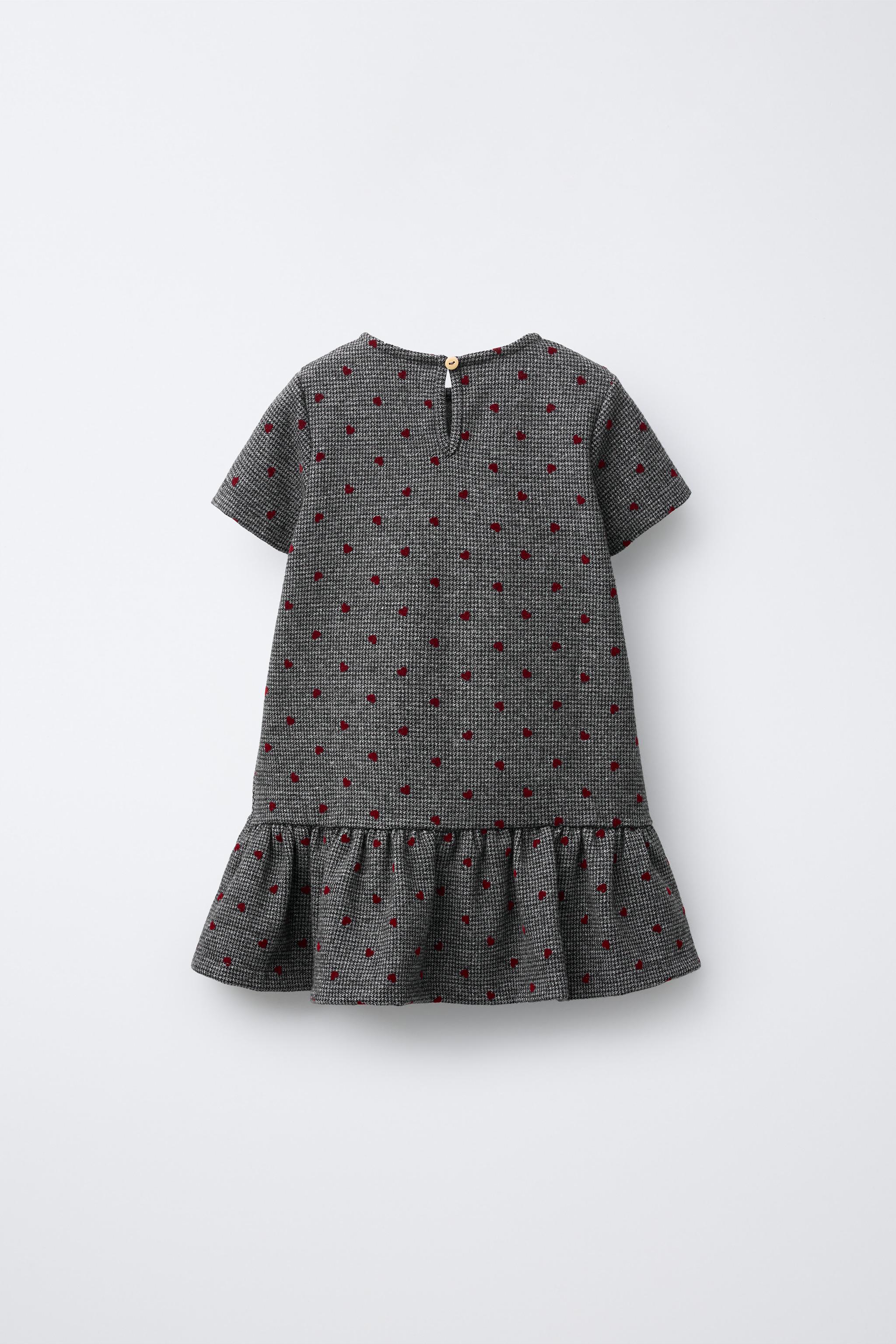 HOUNDSTOOTH FLOCKED HEART DRESS